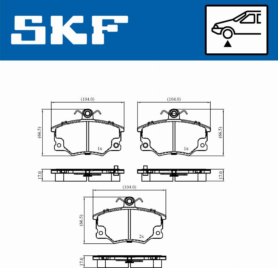 SKF VKBP 80911 A - Kit pastiglie freno, Freno a disco autozon.pro