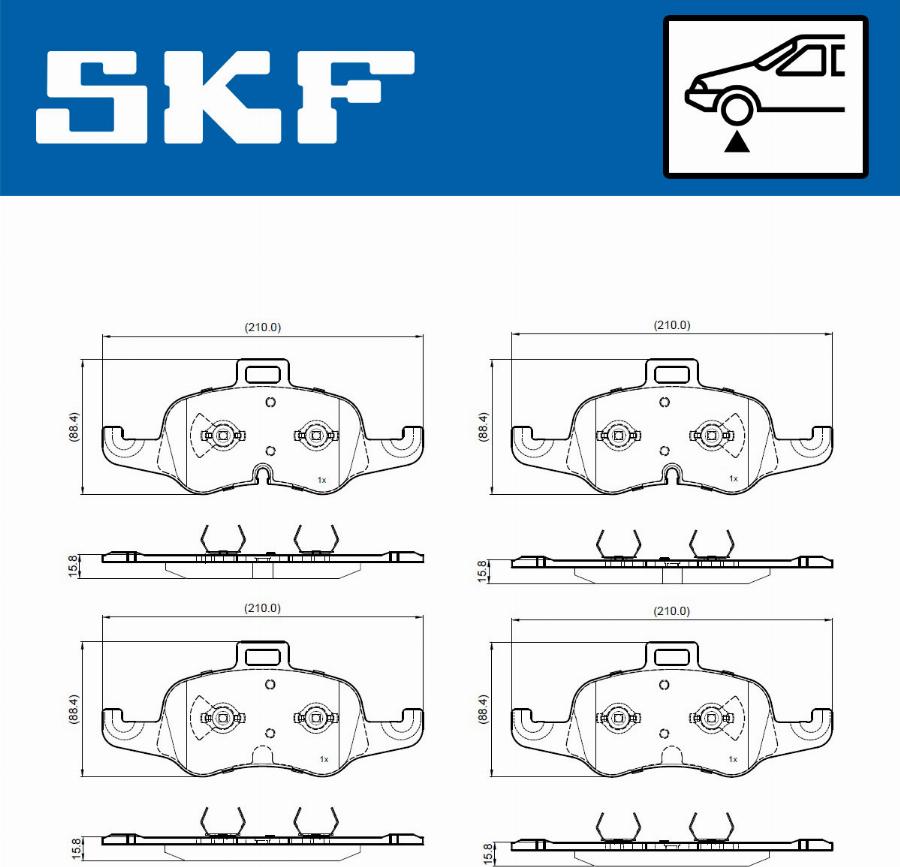 SKF VKBP 80981 - Kit pastiglie freno, Freno a disco autozon.pro