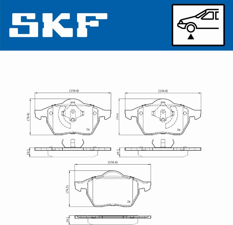 SKF VKBP 80936 - Kit pastiglie freno, Freno a disco autozon.pro