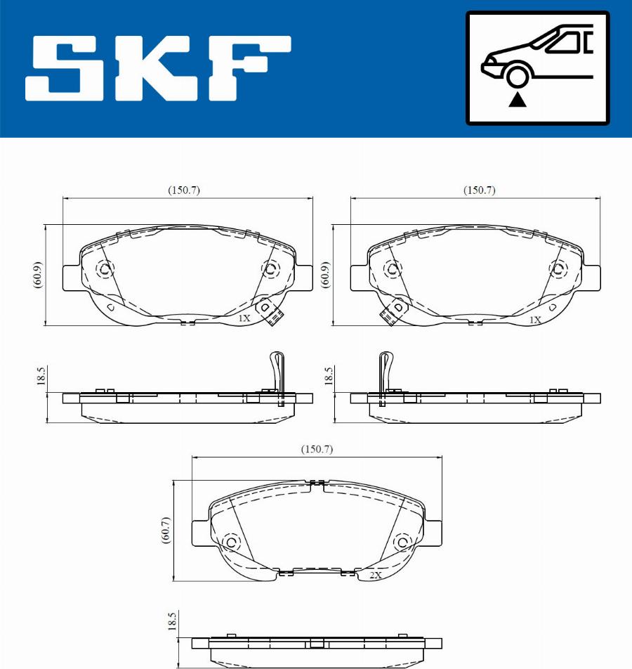 SKF VKBP 80923 A - Kit pastiglie freno, Freno a disco autozon.pro