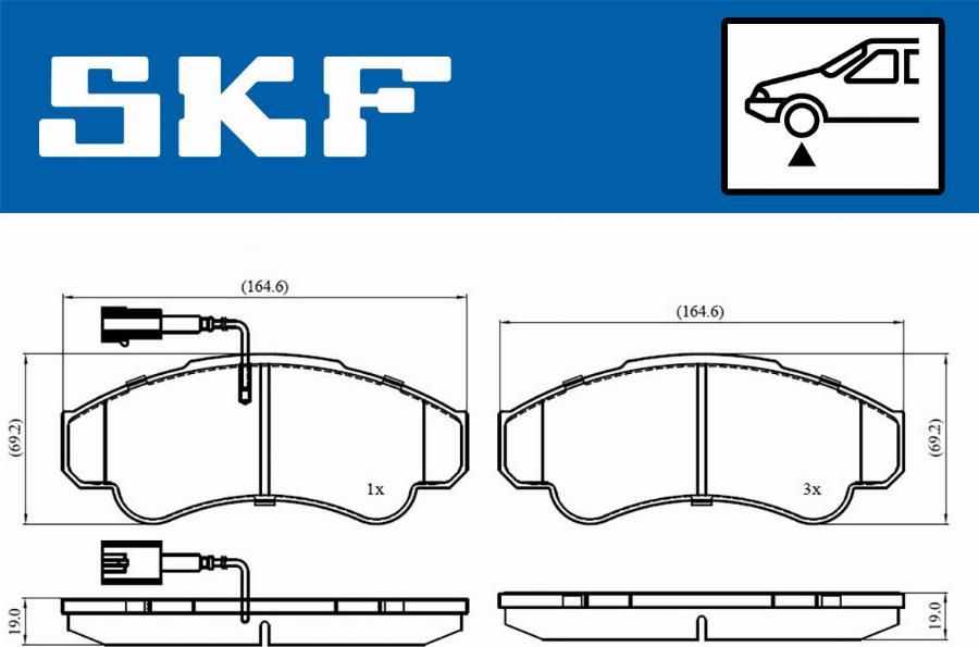 SKF VKBP 80441 E - Kit pastiglie freno, Freno a disco autozon.pro