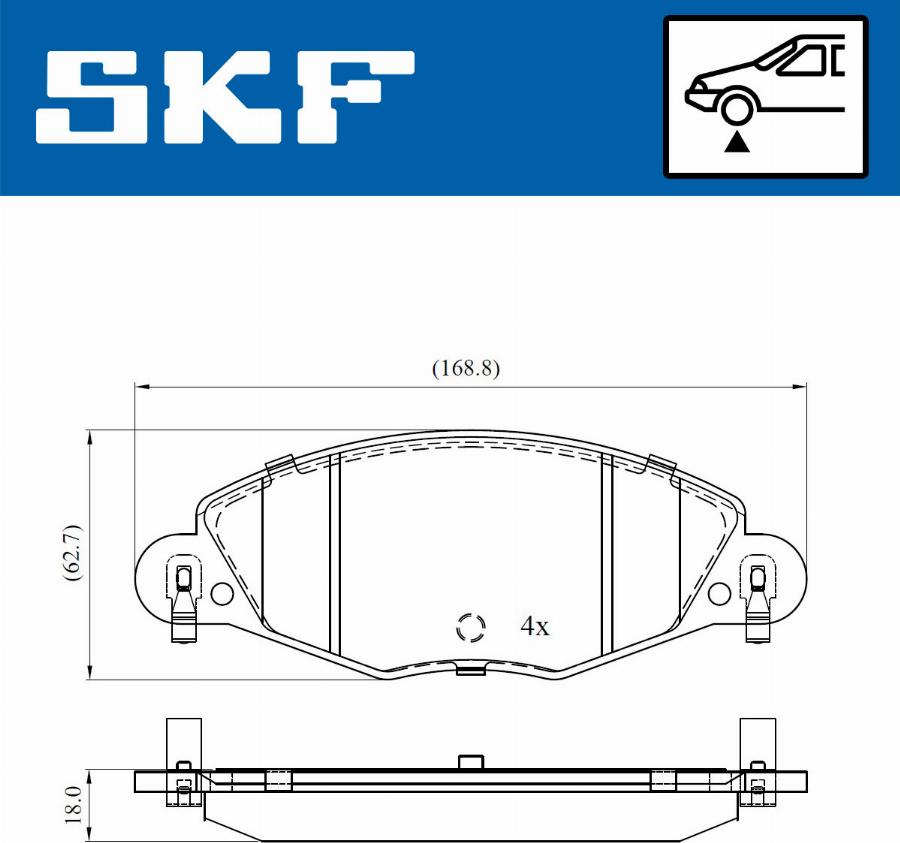 SKF VKBP 80447 E - Kit pastiglie freno, Freno a disco autozon.pro