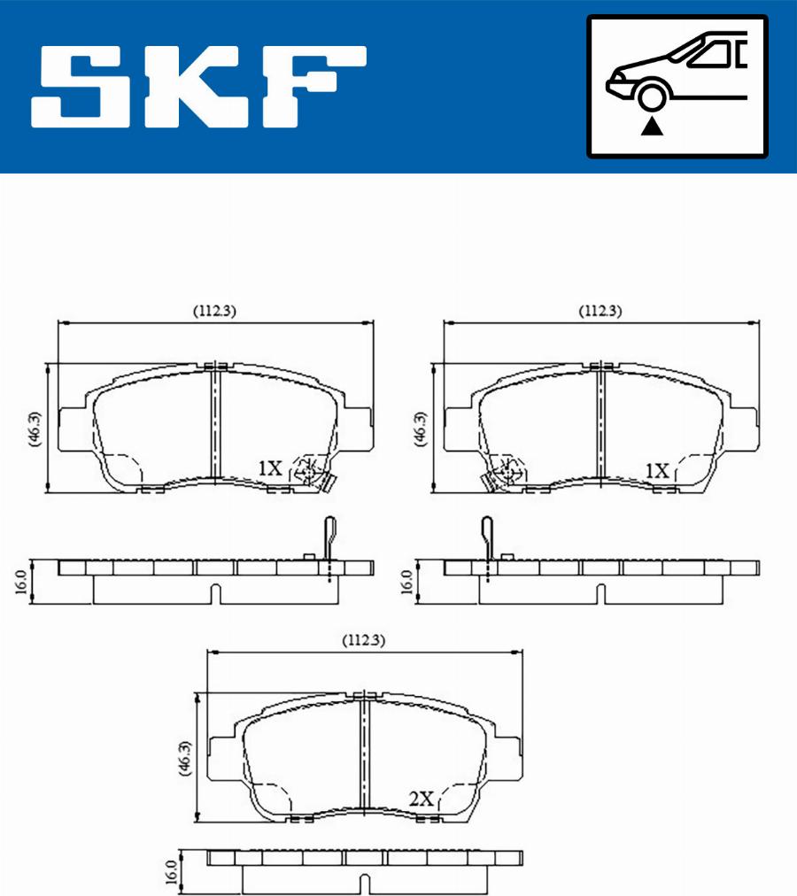 SKF VKBP 80459 A - Kit pastiglie freno, Freno a disco autozon.pro