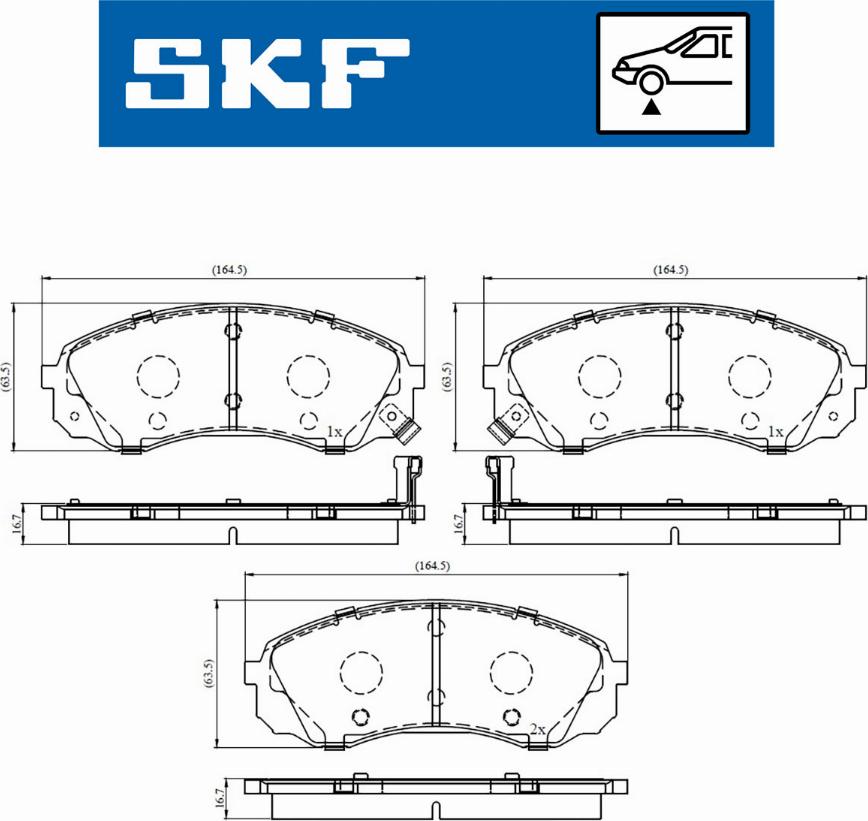 SKF VKBP 80454 A - Kit pastiglie freno, Freno a disco autozon.pro