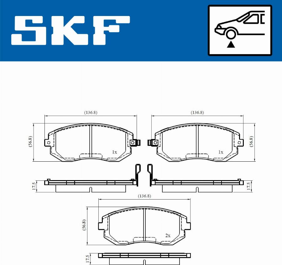 SKF VKBP 80456 A - Kit pastiglie freno, Freno a disco autozon.pro