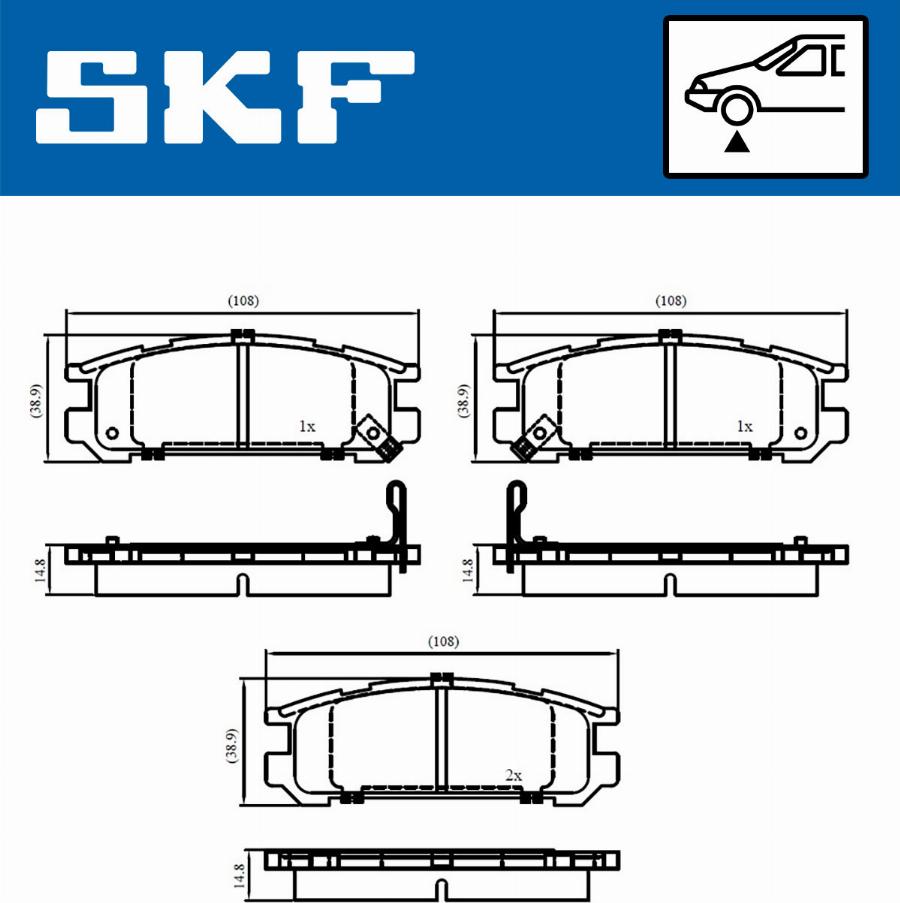 SKF VKBP 80457 - Kit pastiglie freno, Freno a disco autozon.pro