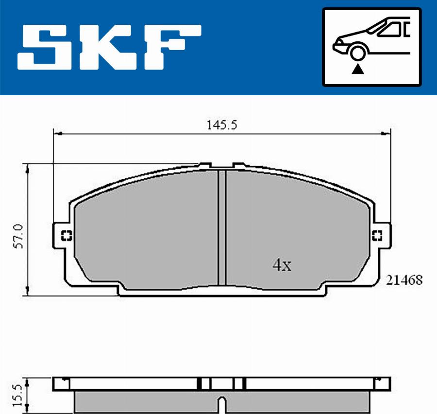 SKF VKBP 80462 - Kit pastiglie freno, Freno a disco autozon.pro