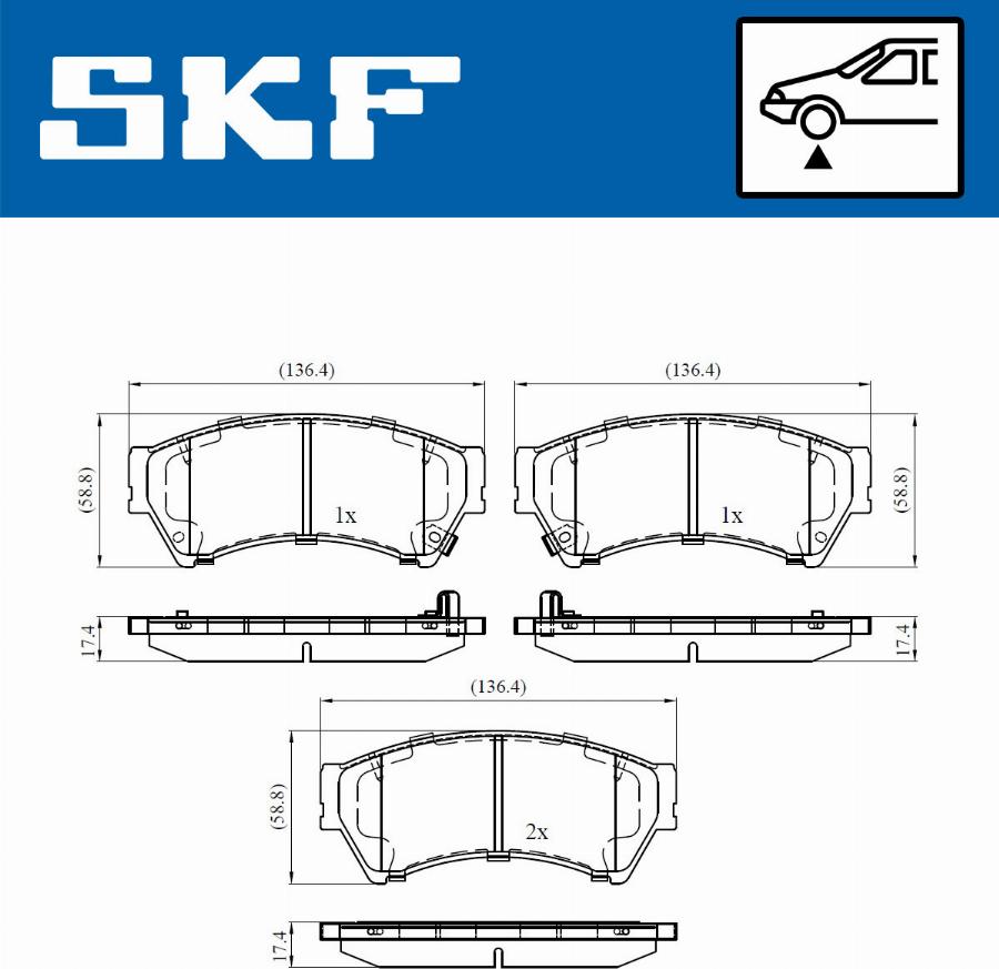 SKF VKBP 80410 A - Kit pastiglie freno, Freno a disco autozon.pro