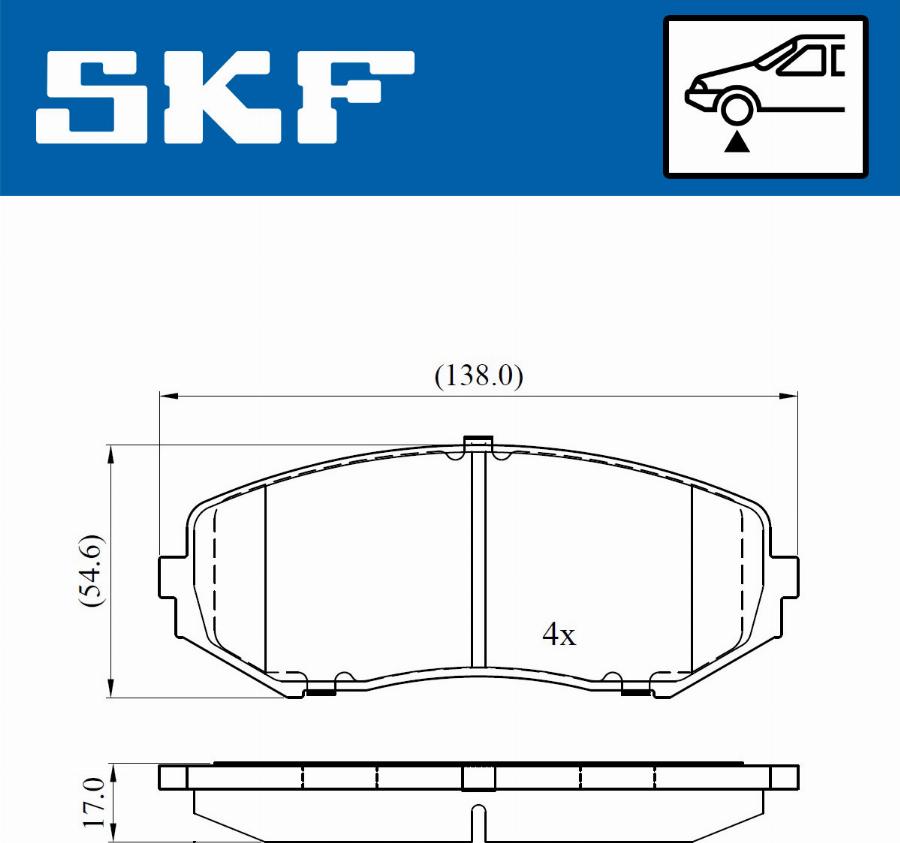 SKF VKBP 80417 A - Kit pastiglie freno, Freno a disco autozon.pro