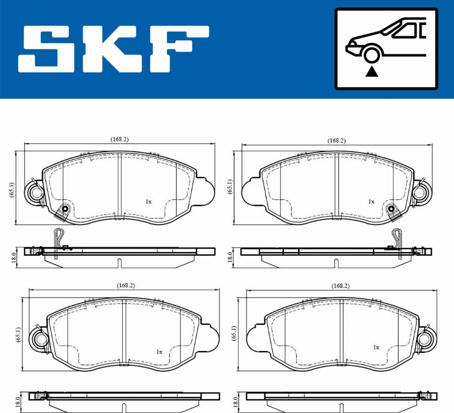 SKF VKBP 80489 A - Kit pastiglie freno, Freno a disco autozon.pro