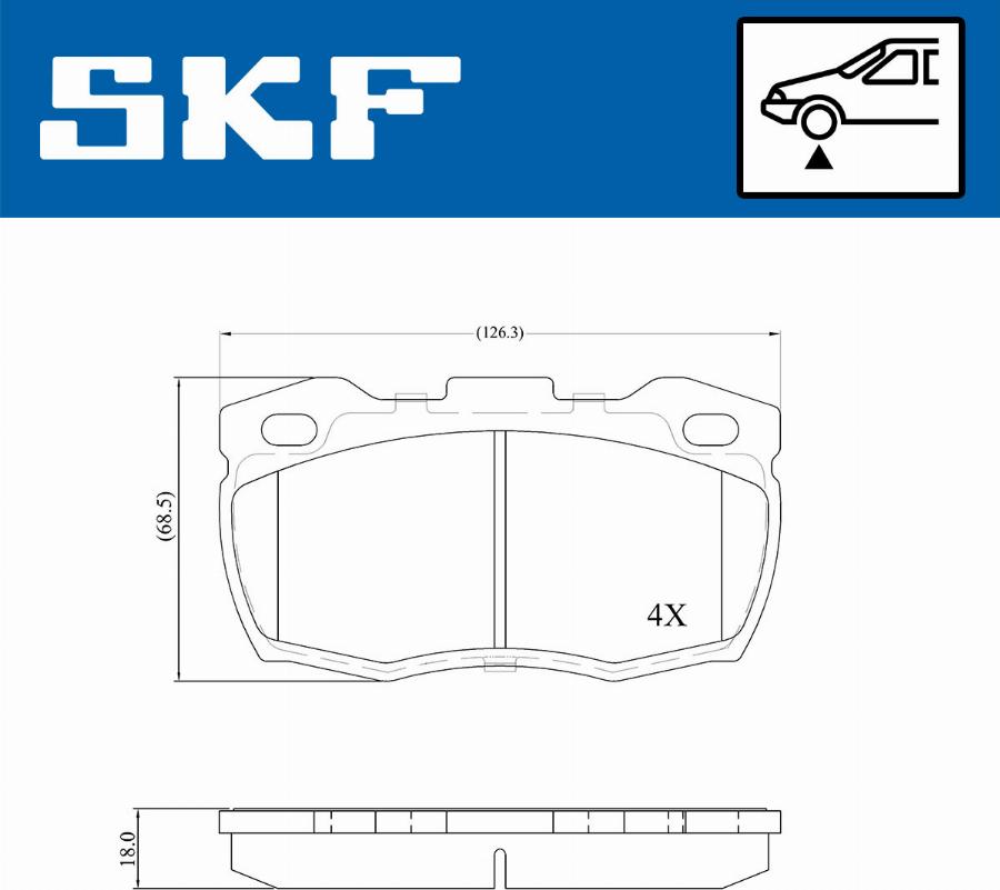 SKF VKBP 80435 - Kit pastiglie freno, Freno a disco autozon.pro