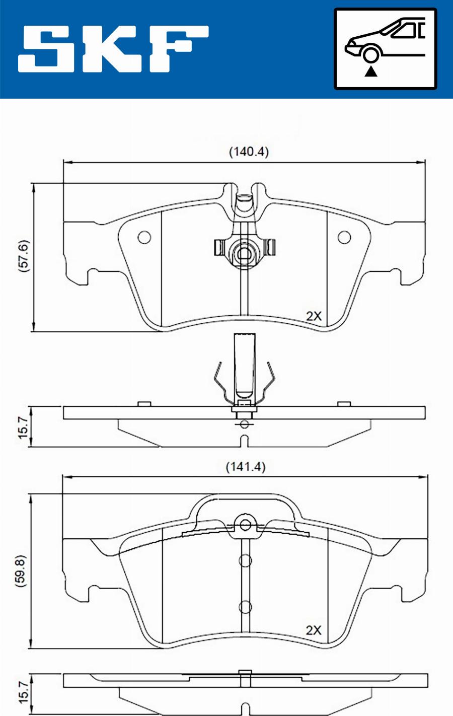 SKF VKBP 80430 A - Kit pastiglie freno, Freno a disco autozon.pro