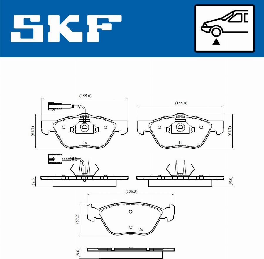 SKF VKBP 80438 E - Kit pastiglie freno, Freno a disco autozon.pro