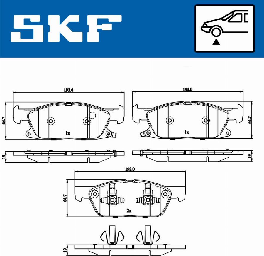 SKF VKBP 80433 A - Kit pastiglie freno, Freno a disco autozon.pro