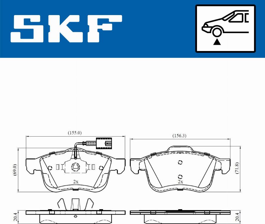 SKF VKBP 80432 E - Kit pastiglie freno, Freno a disco autozon.pro