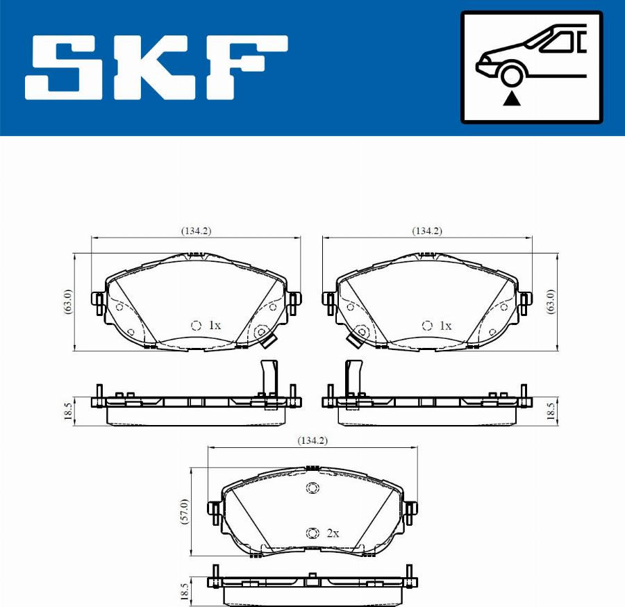 SKF VKBP 80429 A - Kit pastiglie freno, Freno a disco autozon.pro