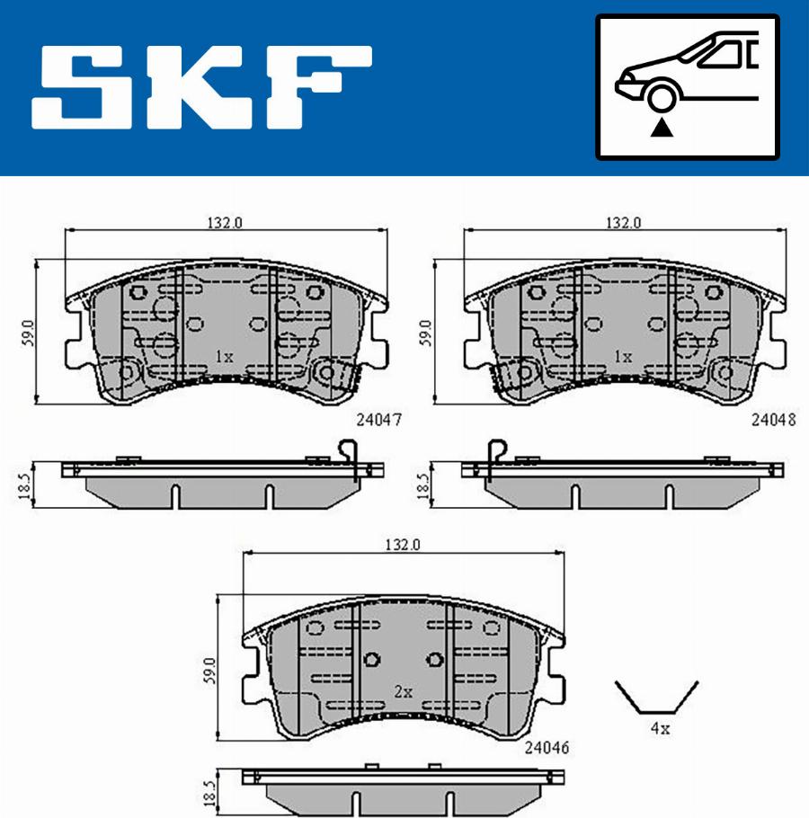 SKF VKBP 80421 A - Kit pastiglie freno, Freno a disco autozon.pro