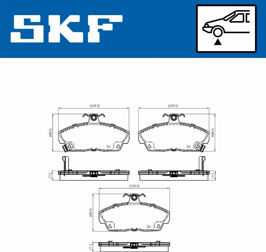 SKF VKBP 80479 A - Kit pastiglie freno, Freno a disco autozon.pro