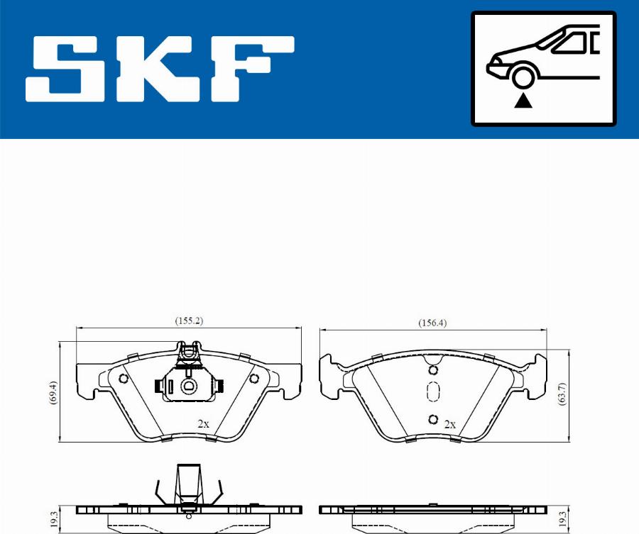 SKF VKBP 80474 - Kit pastiglie freno, Freno a disco autozon.pro