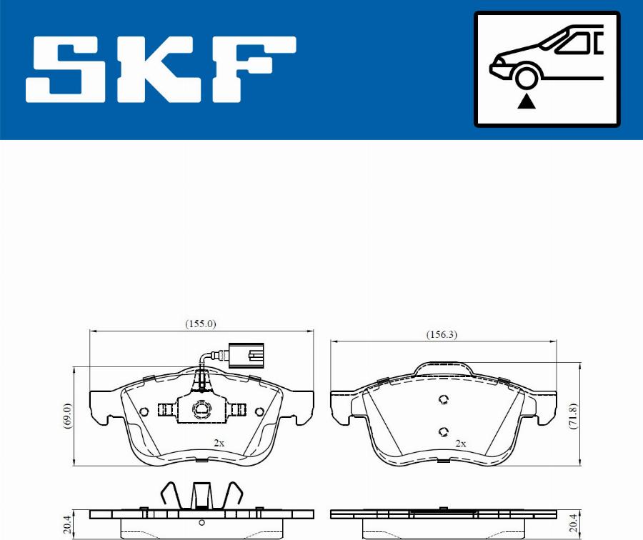 SKF VKBP 80476 E - Kit pastiglie freno, Freno a disco autozon.pro