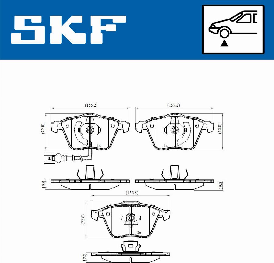 SKF VKBP 80594 E - Kit pastiglie freno, Freno a disco autozon.pro