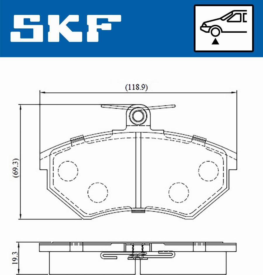 SKF VKBP 80598 - Kit pastiglie freno, Freno a disco autozon.pro