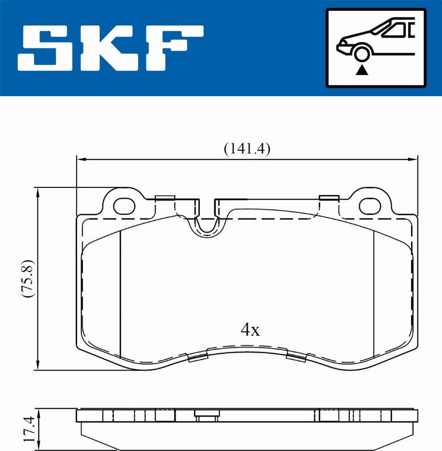 SKF VKBP 80549 - Kit pastiglie freno, Freno a disco autozon.pro