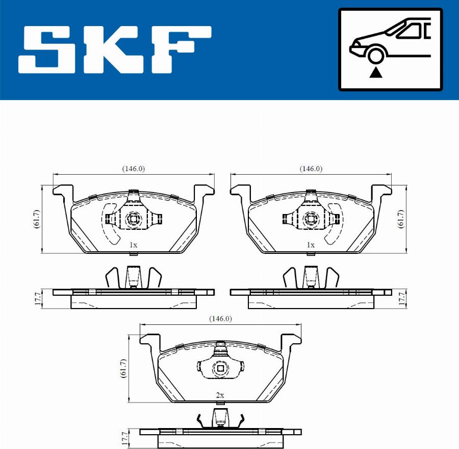 SKF VKBP 80541 - Kit pastiglie freno, Freno a disco autozon.pro