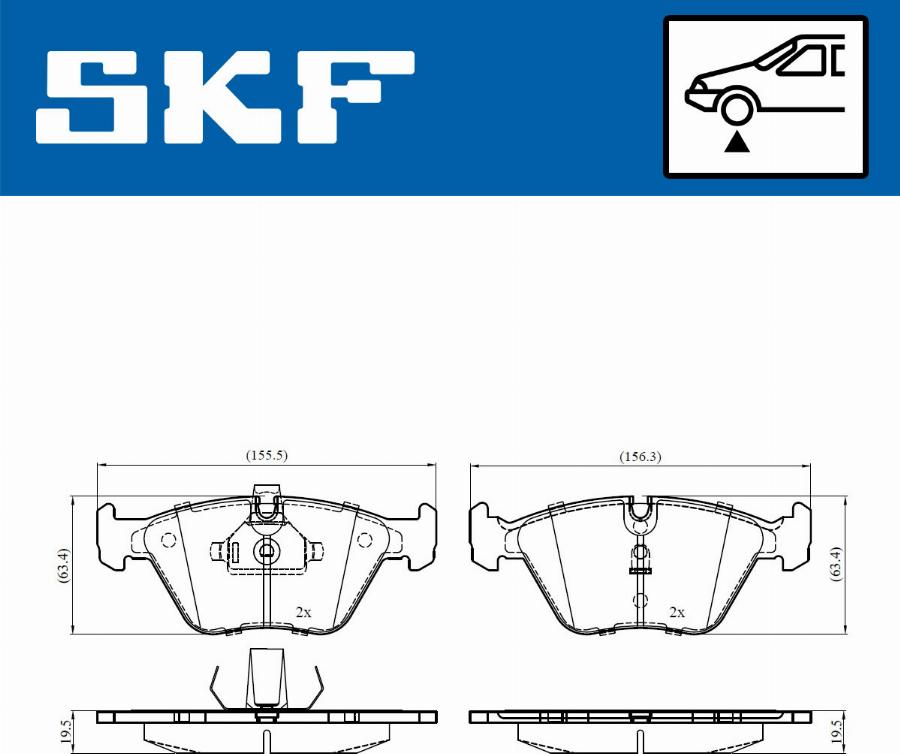 SKF VKBP 80548 - Kit pastiglie freno, Freno a disco autozon.pro