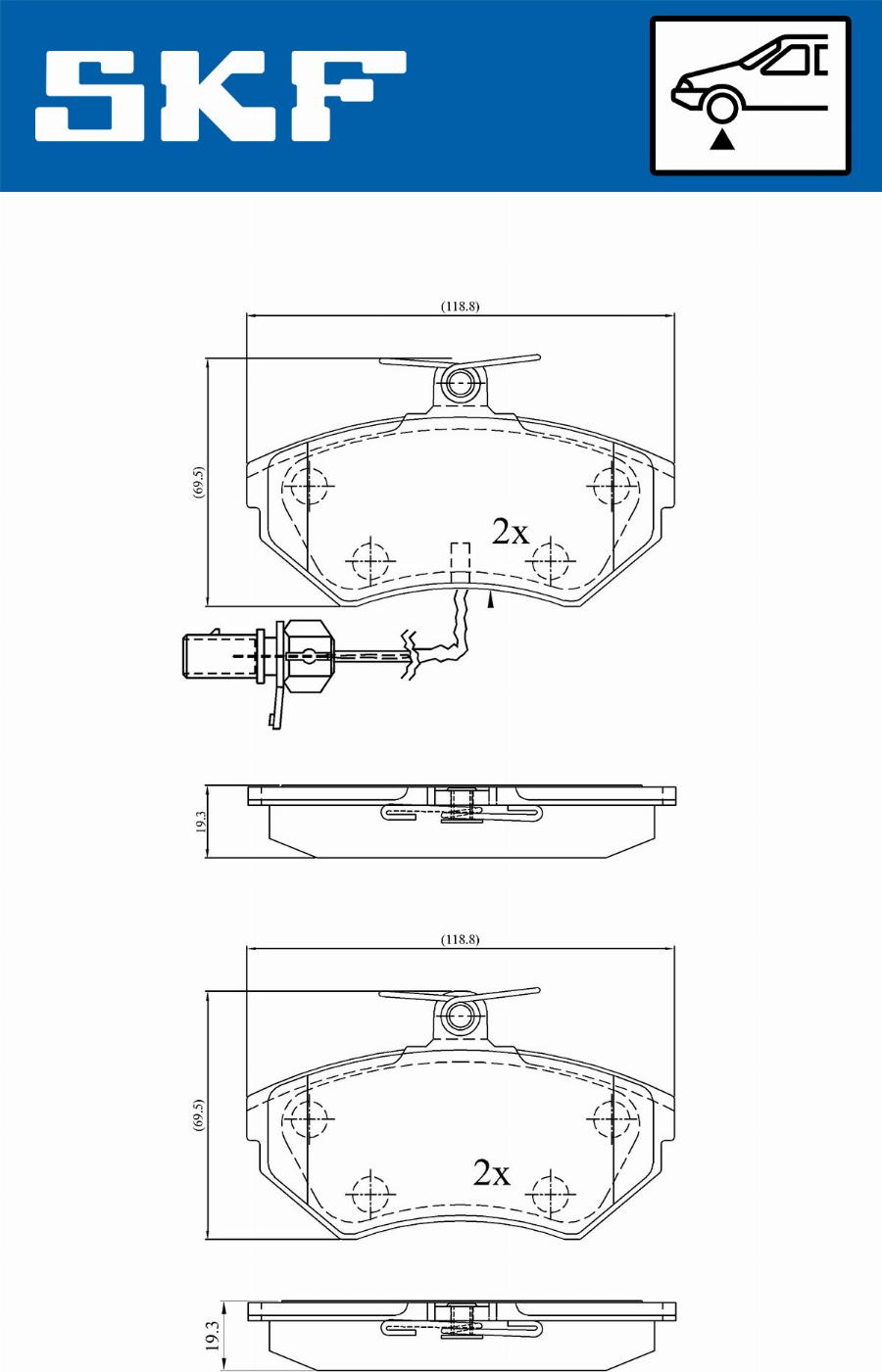 SKF VKBP 80547 E - Kit pastiglie freno, Freno a disco autozon.pro