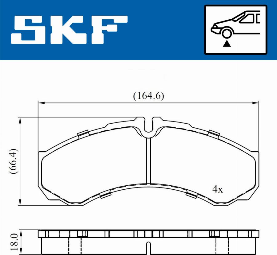 SKF VKBP 80507 - Kit pastiglie freno, Freno a disco autozon.pro