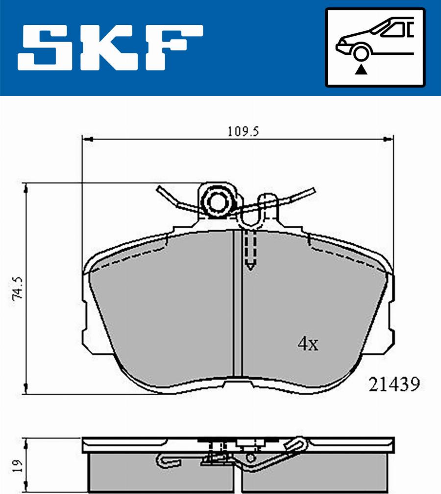 SKF VKBP 80516 - Kit pastiglie freno, Freno a disco autozon.pro