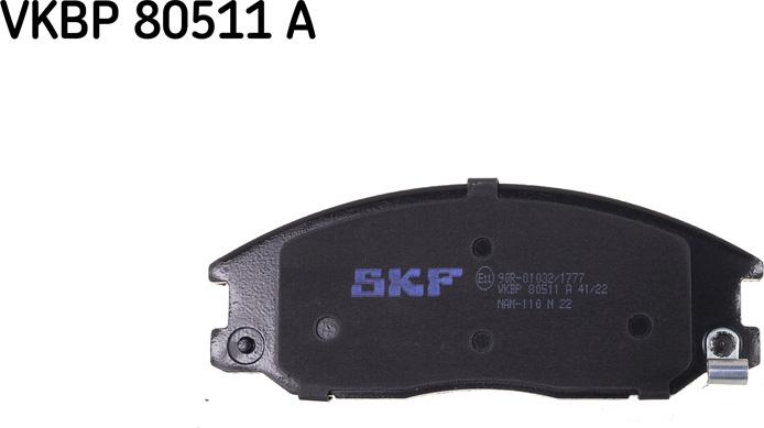 SKF VKBP 80511 A - Kit pastiglie freno, Freno a disco autozon.pro