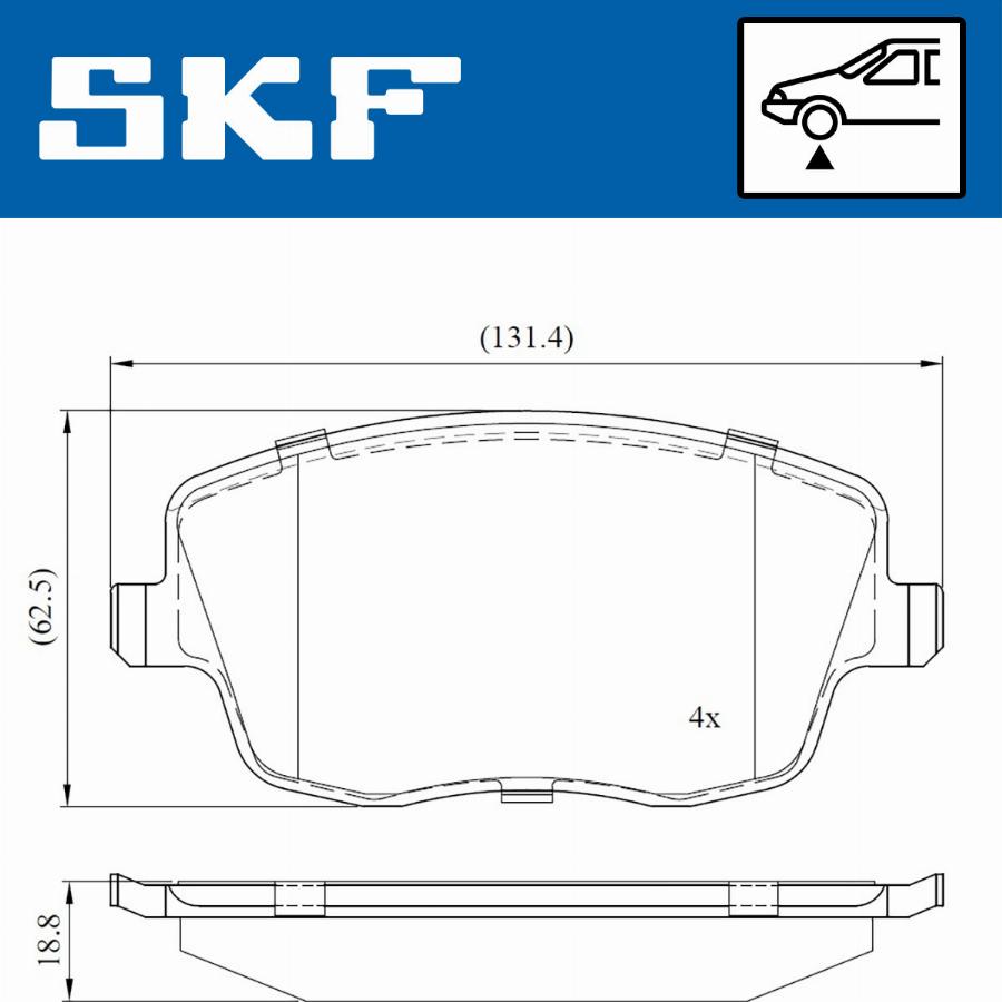 SKF VKBP 80517 - Kit pastiglie freno, Freno a disco autozon.pro