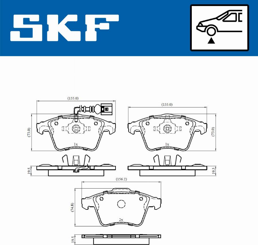 SKF VKBP 80589 E - Kit pastiglie freno, Freno a disco autozon.pro