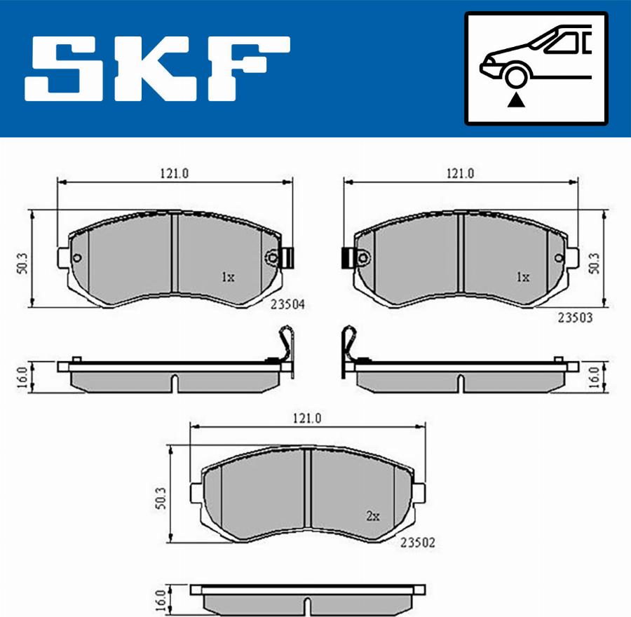 SKF VKBP 80535 A - Kit pastiglie freno, Freno a disco autozon.pro