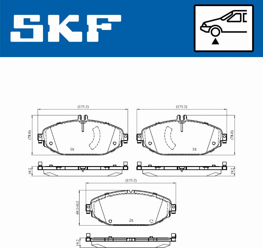 SKF VKBP 80530 - Kit pastiglie freno, Freno a disco autozon.pro