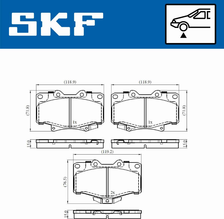 SKF VKBP 80537 A - Kit pastiglie freno, Freno a disco autozon.pro