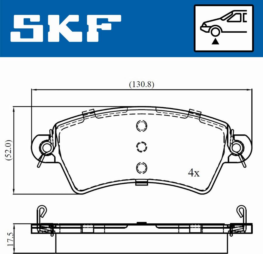 SKF VKBP 80525 - Kit pastiglie freno, Freno a disco autozon.pro