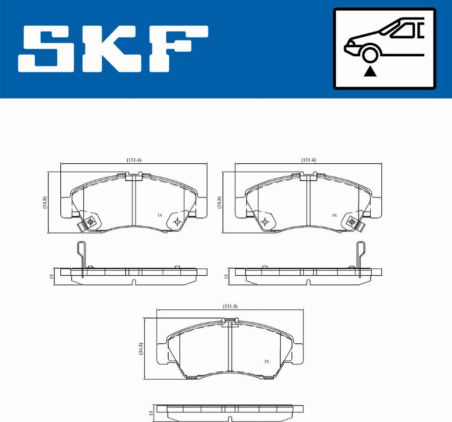 SKF VKBP 80521 A - Kit pastiglie freno, Freno a disco autozon.pro