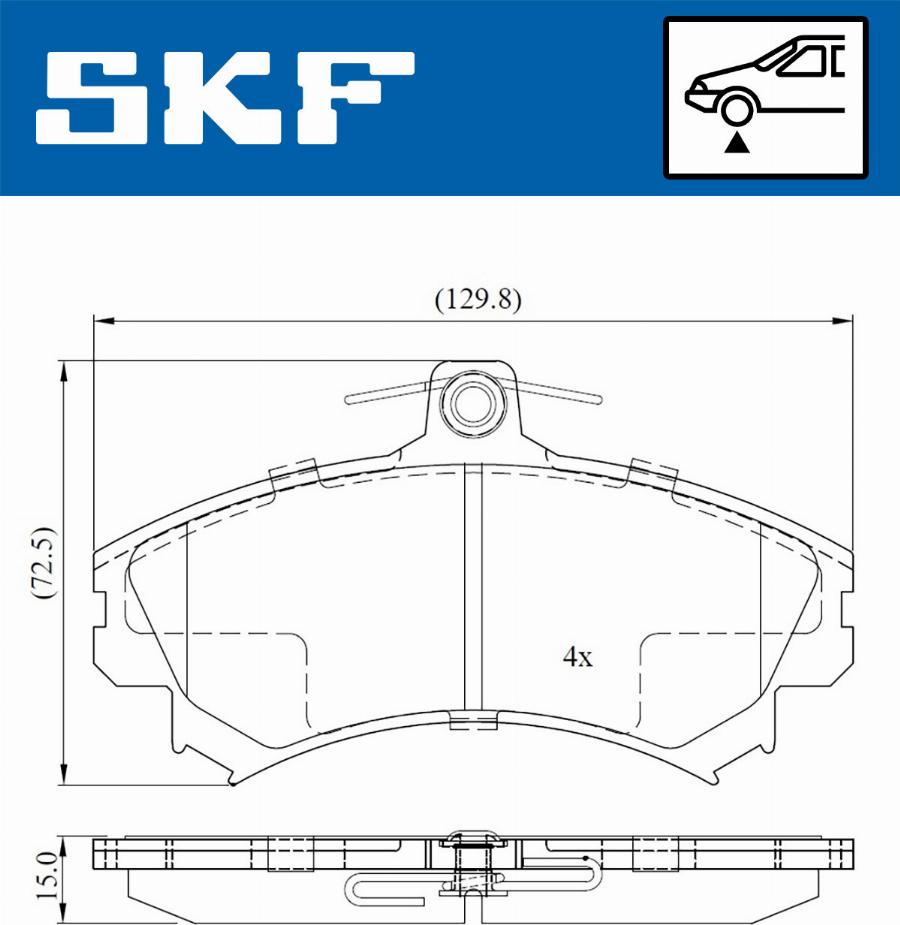 SKF VKBP 80575 A - Kit pastiglie freno, Freno a disco autozon.pro