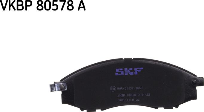 SKF VKBP 80578 A - Kit pastiglie freno, Freno a disco autozon.pro