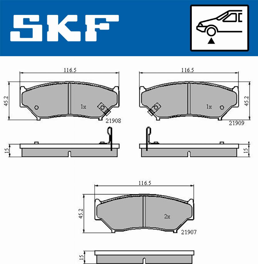 SKF VKBP 80572 A - Kit pastiglie freno, Freno a disco autozon.pro