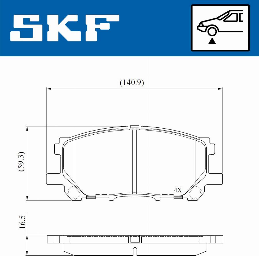 SKF VKBP 80693 - Kit pastiglie freno, Freno a disco autozon.pro