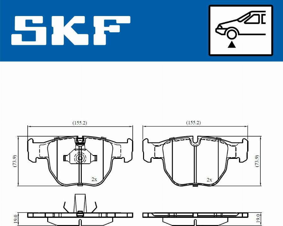 SKF VKBP 80656 - Kit pastiglie freno, Freno a disco autozon.pro