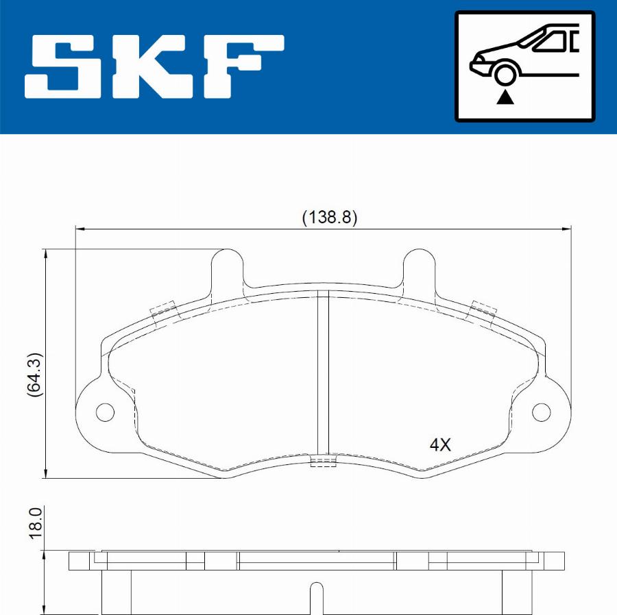 SKF VKBP 80663 - Kit pastiglie freno, Freno a disco autozon.pro