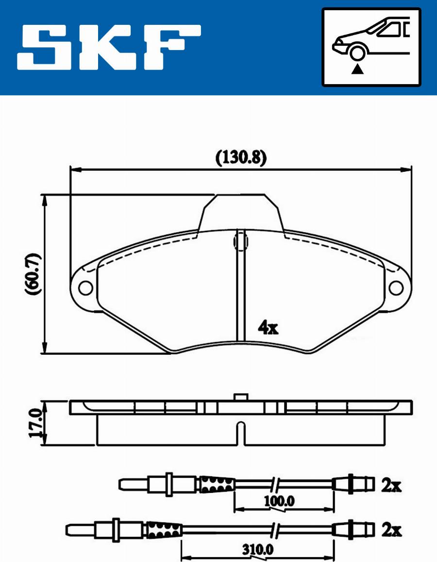 SKF VKBP 80601 E - Kit pastiglie freno, Freno a disco autozon.pro