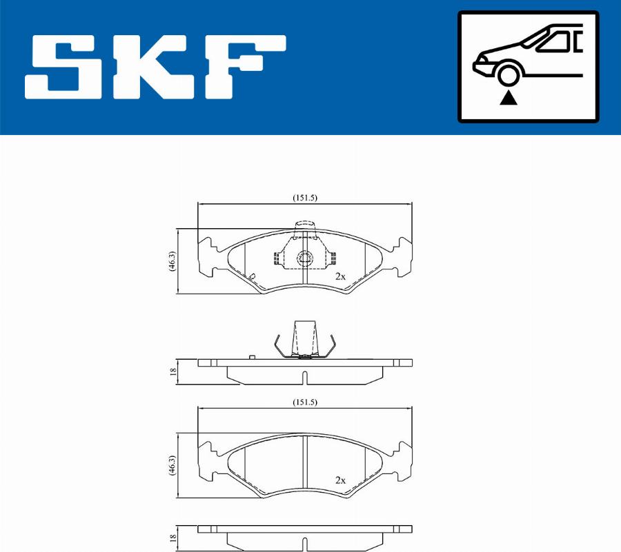 SKF VKBP 80602 - Kit pastiglie freno, Freno a disco autozon.pro