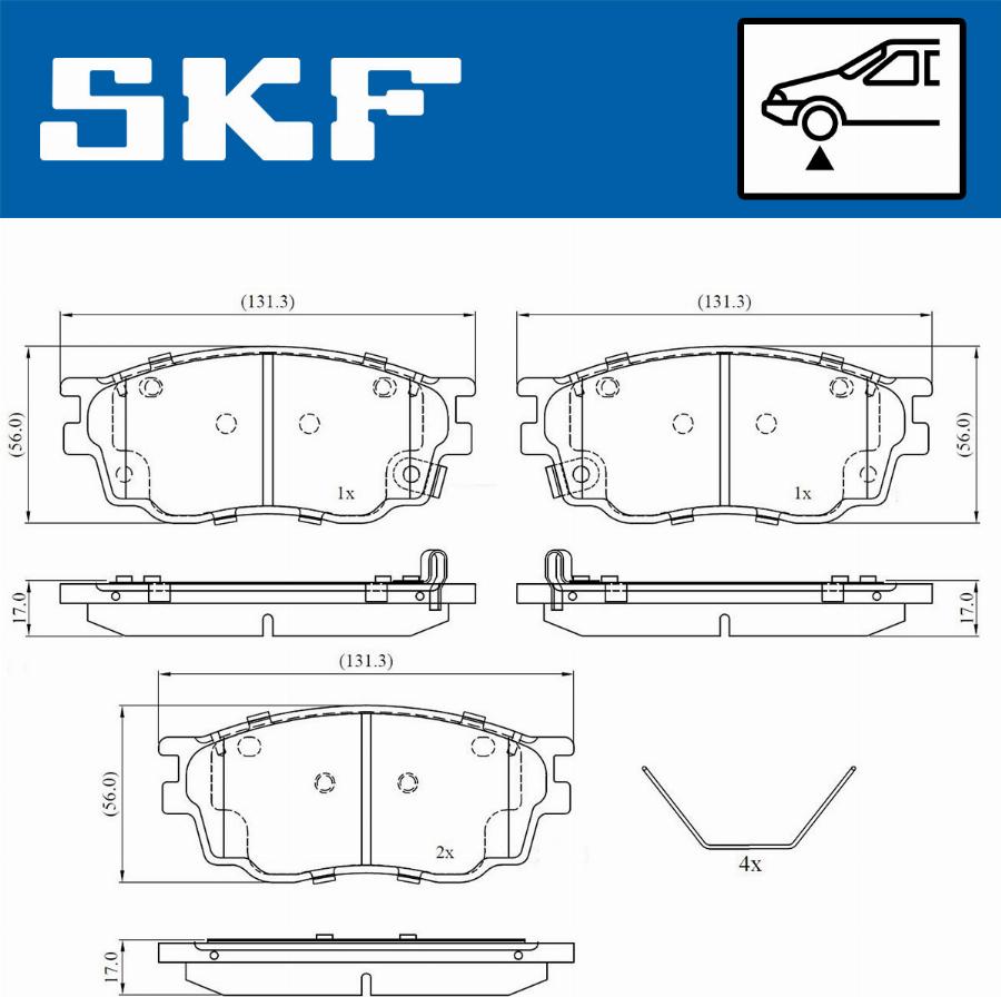 SKF VKBP 80619 A - Kit pastiglie freno, Freno a disco autozon.pro