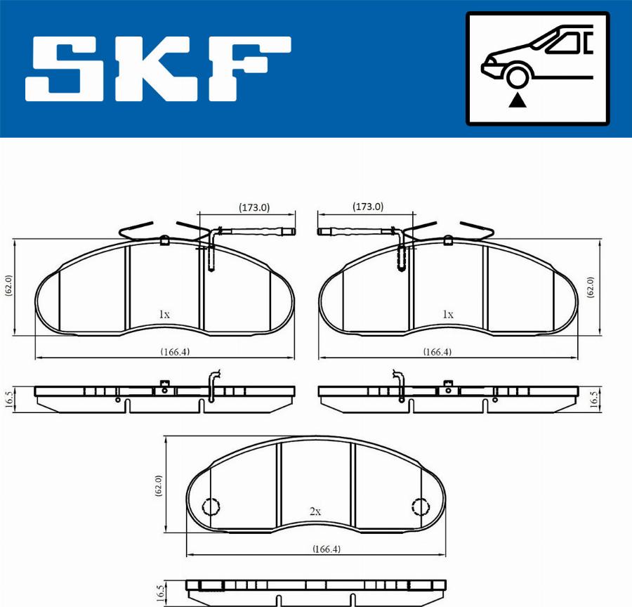 SKF VKBP 80616 E - Kit pastiglie freno, Freno a disco autozon.pro